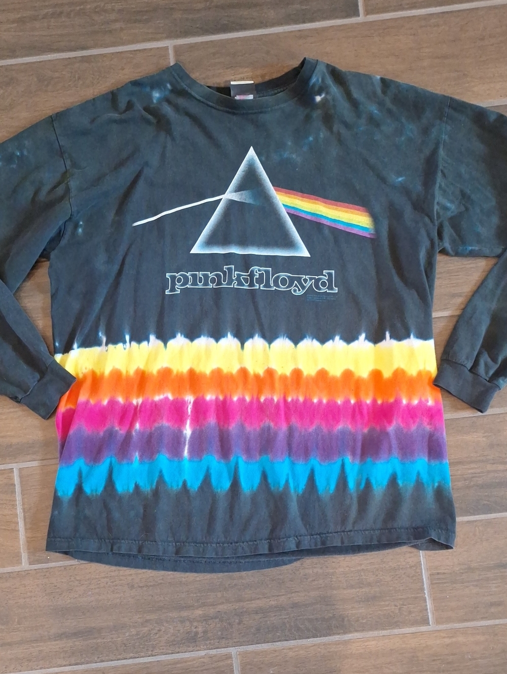 Vintage Pink Floyd Liquid Blue Long Sleeve Dark Side Of The Moon Cotton Tee XL